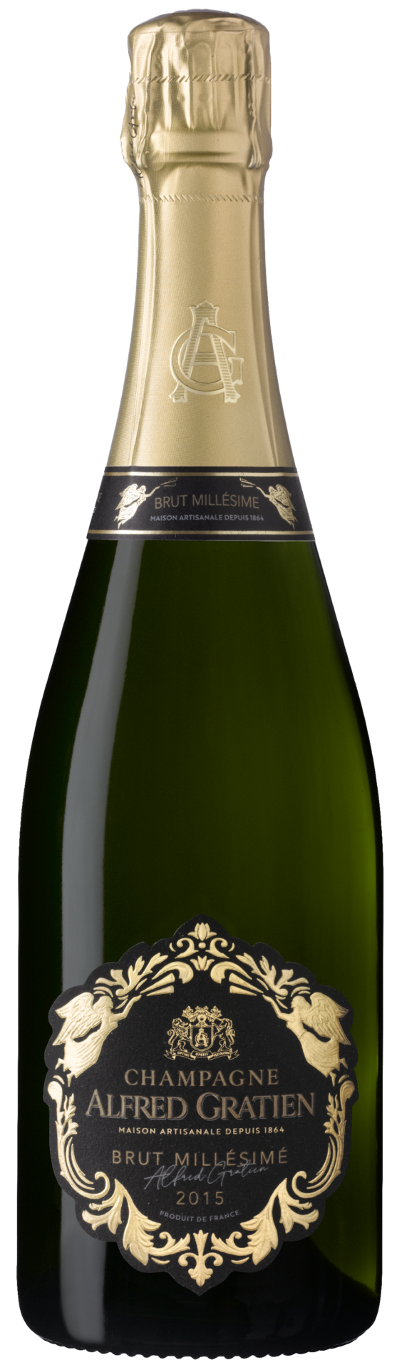 La bouteille de champagne brut millésimé 2015 d'Alfred Gratien.