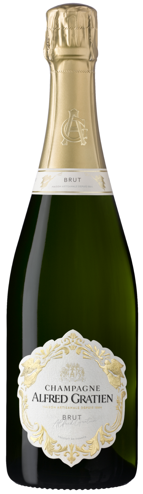 La bouteille de champagne brut d'Alfred Gratien.